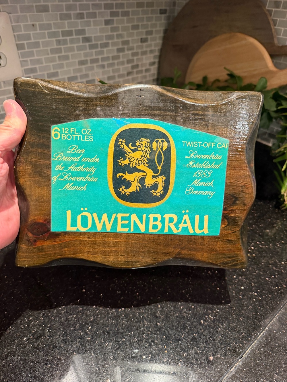 Vintage Lowenbrau Beer Homemade Wooden Sign 8x10”